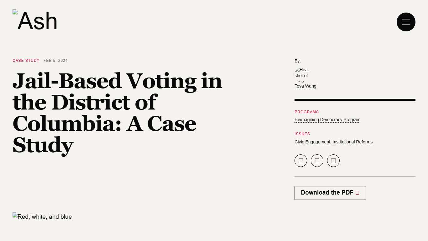 Jail-Based Voting in the District of Columbia: A Case Study – Ash Center